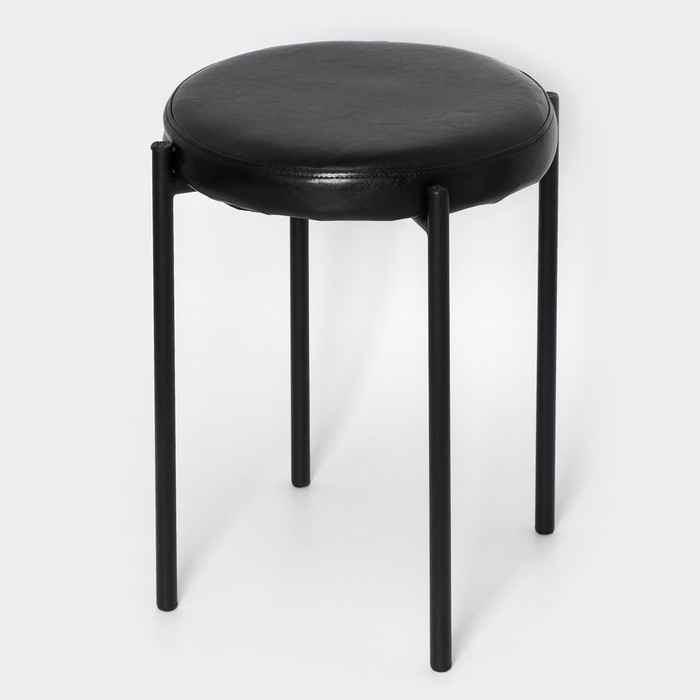 Табурет с круглым сиденьем Nika НТ4/B, 38,5x45 см, черный