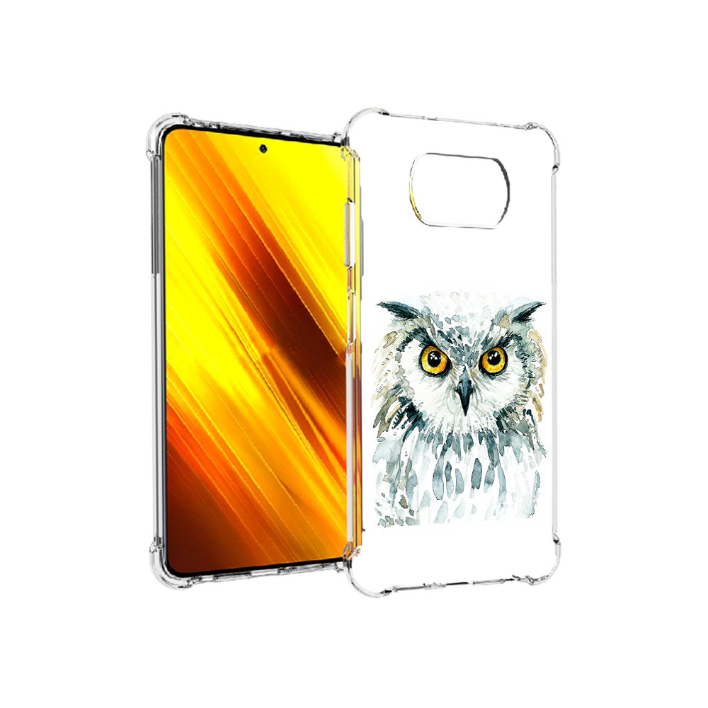 

Чехол MyPads Tocco для Xiaomi Poco X3 Серьезная сова (PT154881.262.156), Прозрачный, Tocco