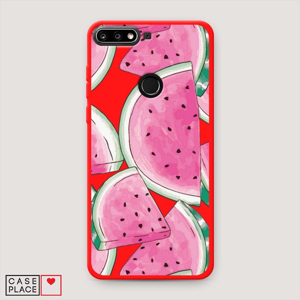 

Чехол Awog на Huawei Y7 2019 "Акварельные арбузы", Разноцветный, 66453-1