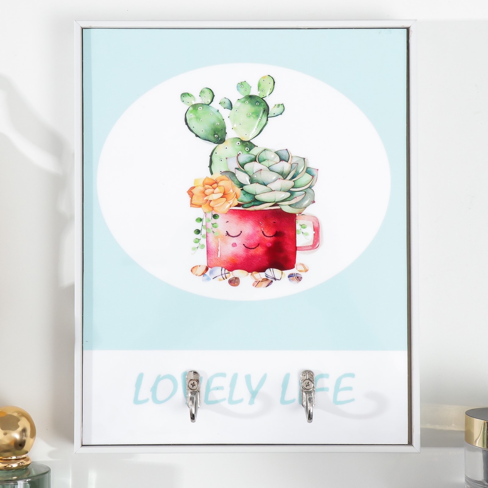 

Крючки декоративные 2 крючка "Кактусы в кружке" 19х24 см