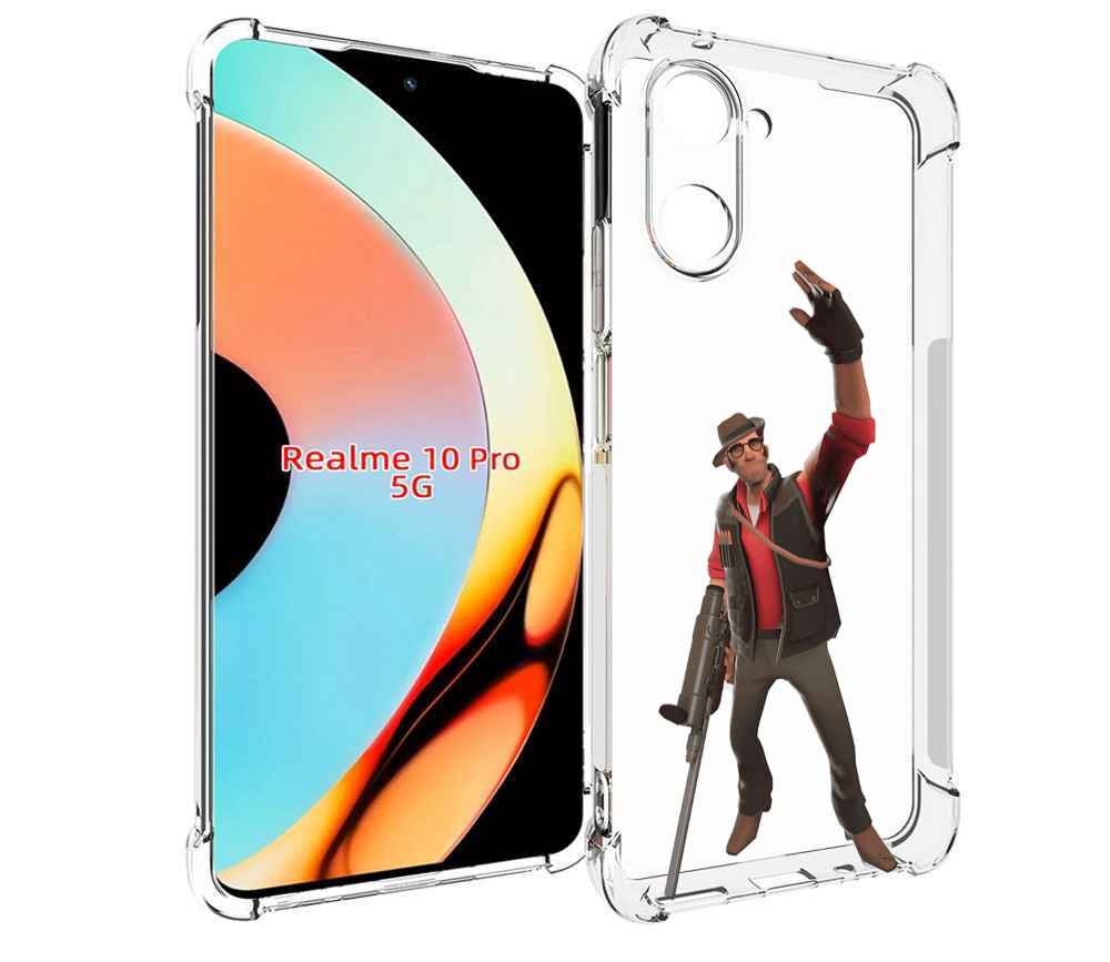 

Чехол бампер MyPads team-fortress-2 для Realme 10 Pro противоуда..., Прозрачный, Tocco