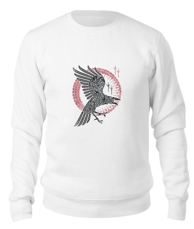 

Свитшот унисекс Printio Ворон белый L, Ворон