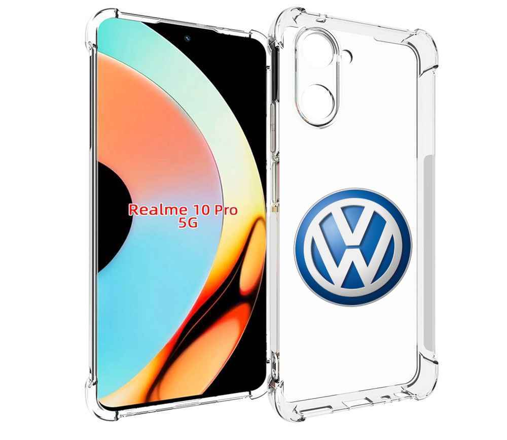 

Чехол бампер MyPads volkswagen мужской для Realme 10 Pro противо..., Прозрачный, Tocco