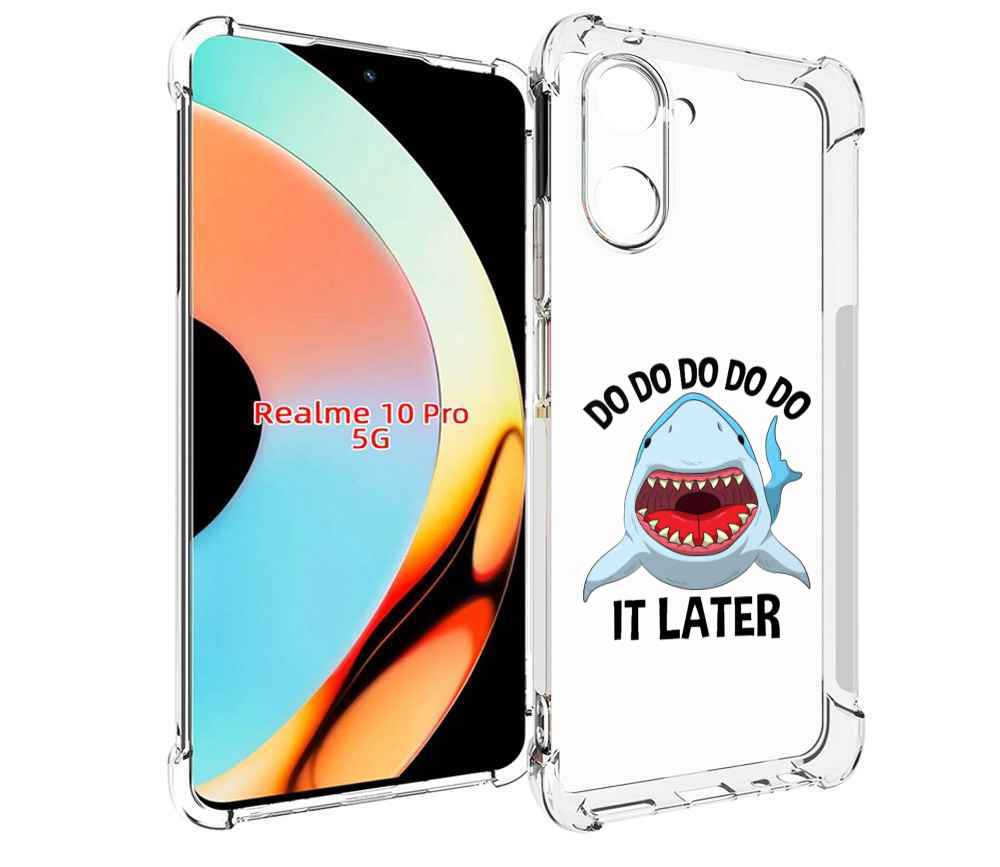 Чехол бампер MyPads Акула для Realme 10 Pro противоударный