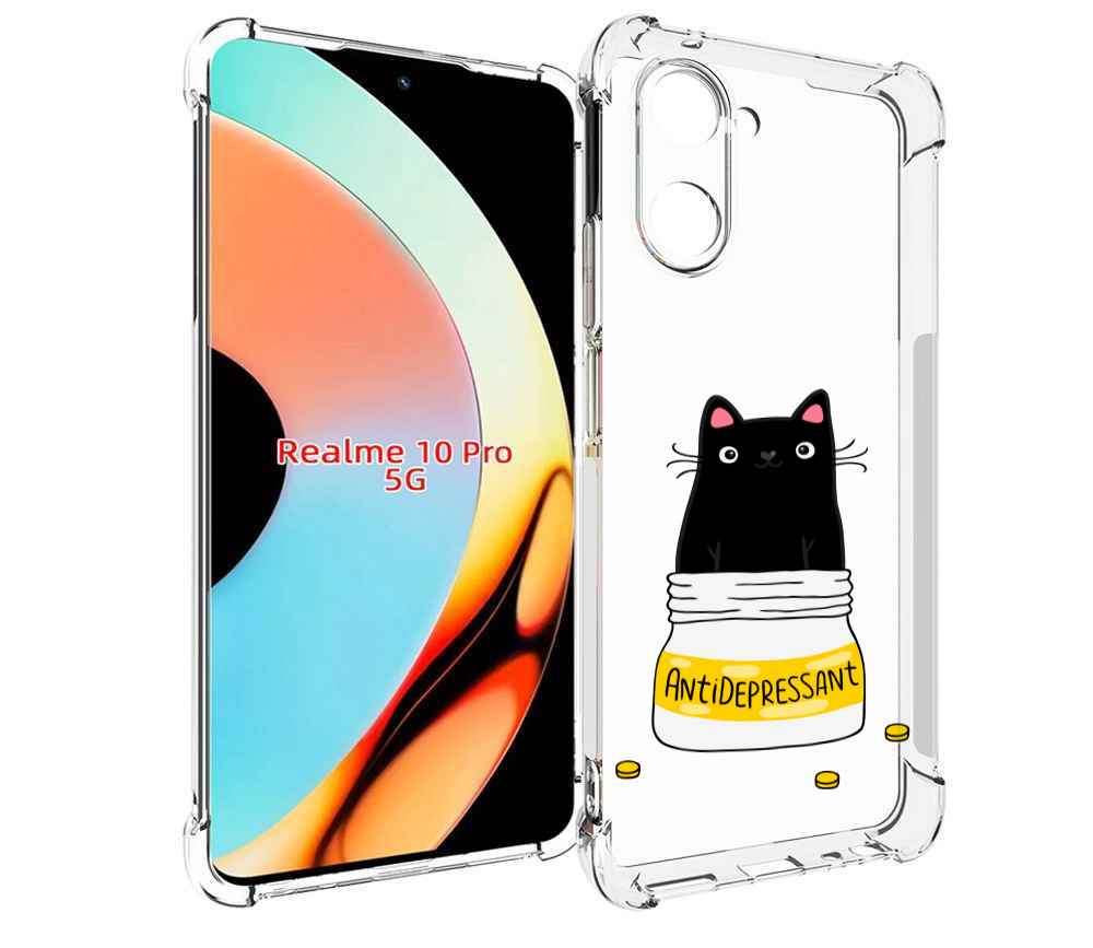 

Чехол бампер MyPads Антидеприсан для Realme 10 Pro противоударный, Прозрачный, Tocco