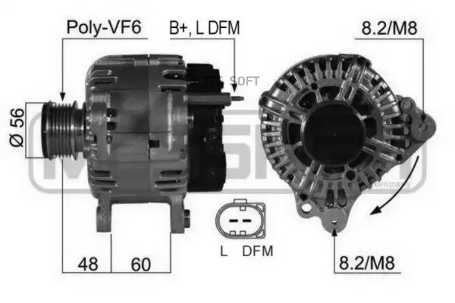 Генератор ERA для Audi Volkswagen 1.6tdi-2.5tdi 2003-2009 210469 100041064328