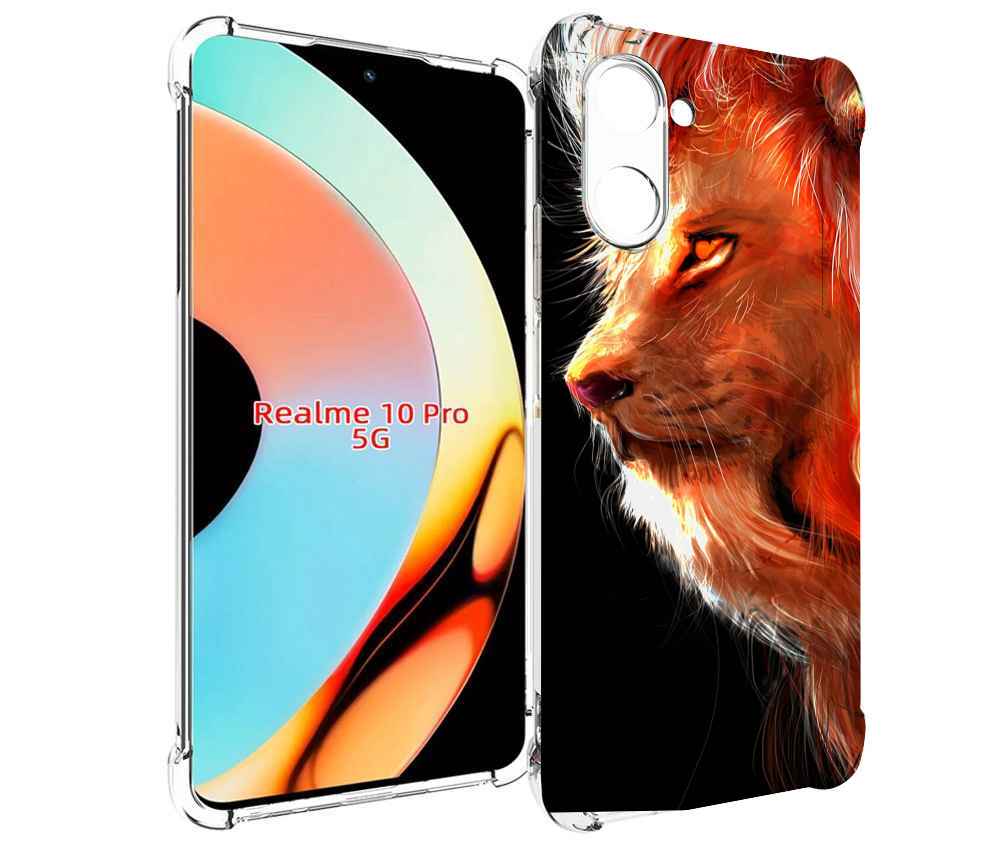 

Чехол бампер MyPads Арт-рисунок-льва мужской для Realme 10 Pro п..., Прозрачный, Tocco