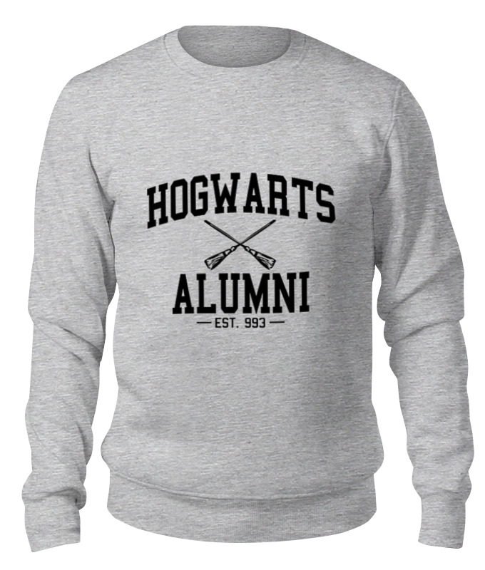 

Свитшот унисекс Printio Hogwarts alumni серый L, Hogwarts alumni