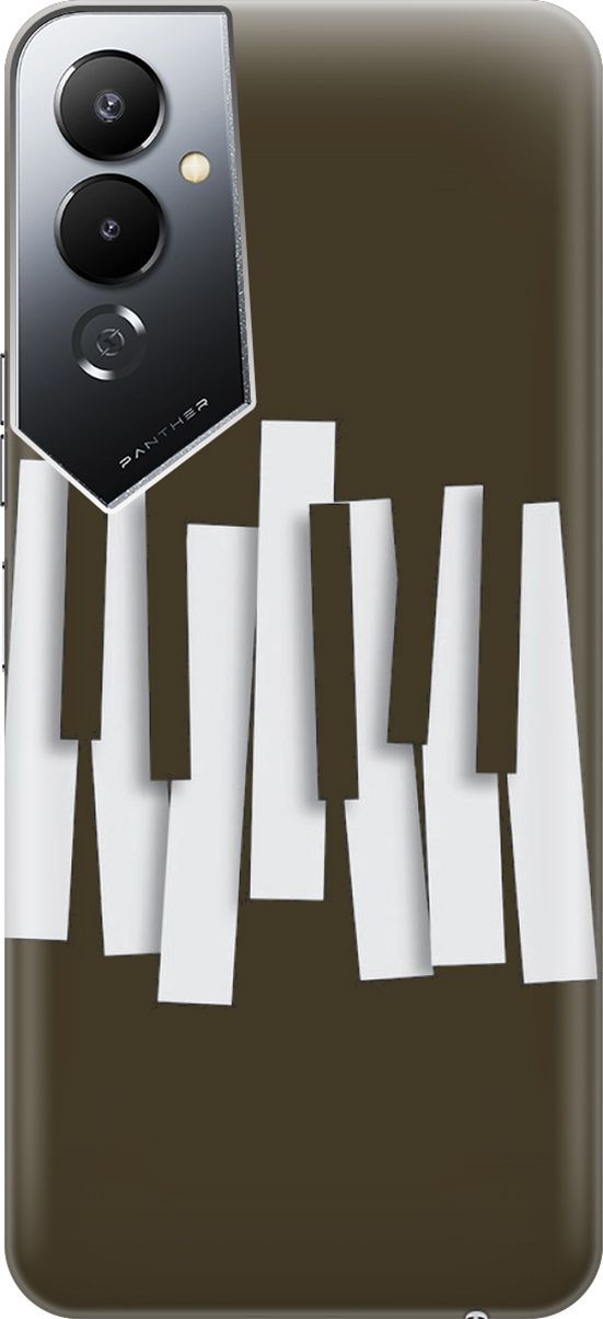 

Силиконовый чехол на Tecno Pova 4 с эффектом блеска "Клавиши", Белый;черный, 158047