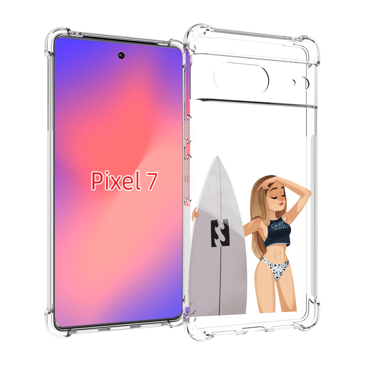 

Чехол Mypads Летний-Серф Для Google Pixel 7, Прозрачный, Tocco