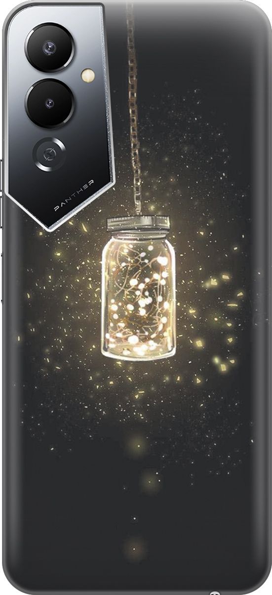 

Силиконовый чехол на Tecno Pova 4 с эффектом блеска "Ночной светильник", Желтый;черный, 158046