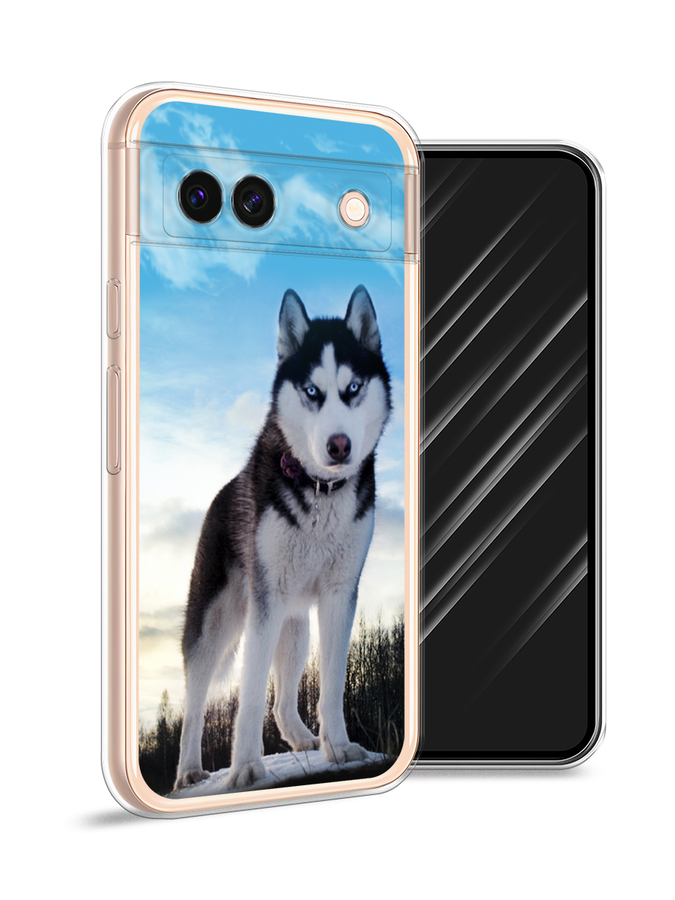 

Чехол Awog на Google Pixel 8A "Хаски 3", Белый;черный;голубой, 271750-1