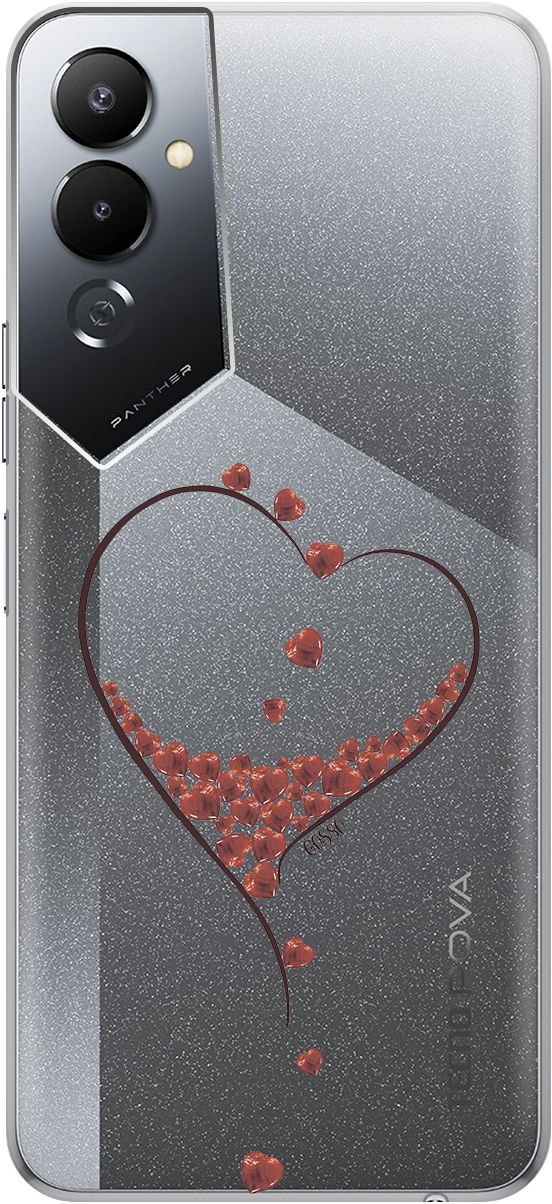 

Силиконовый чехол на Tecno Pova 4 с 3D принтом "Little hearts" прозрачный, Прозрачный;черный, 158051