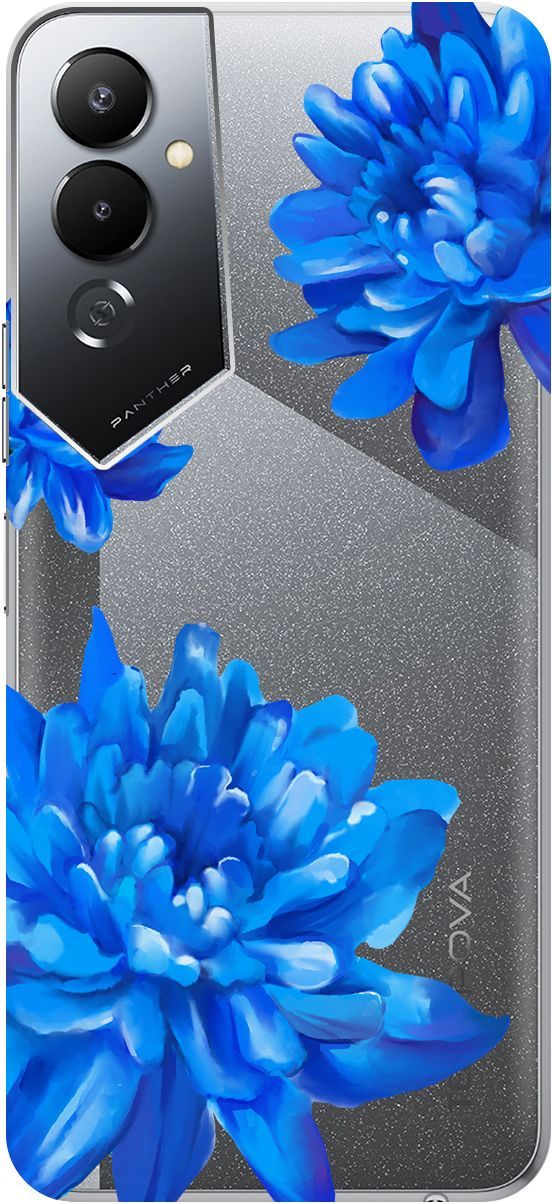 

Силиконовый чехол на Tecno Pova 4 с 3D принтом "Amazing Asters" прозрачный, Прозрачный;голубой, 158052