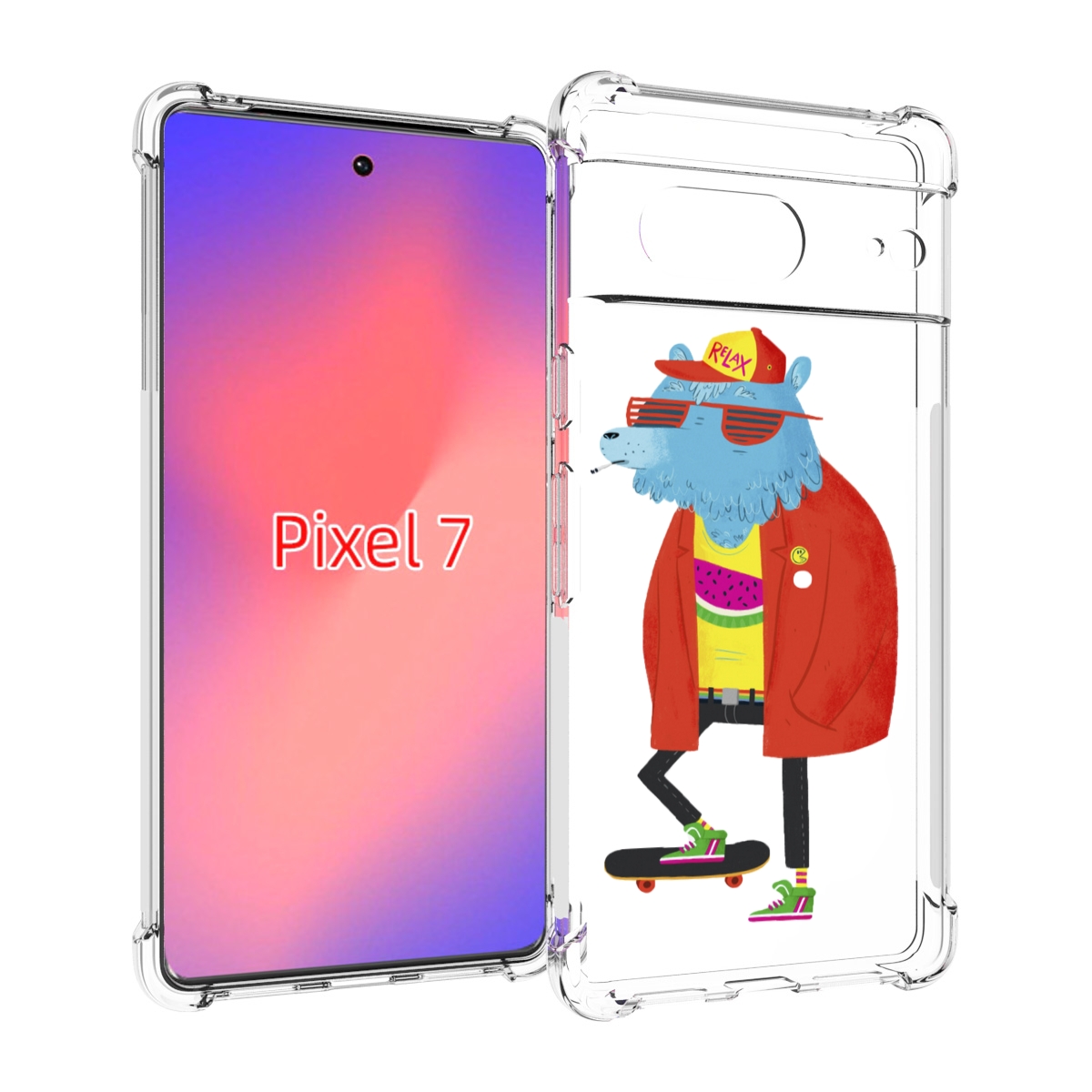 

Чехол Mypads Медведь На Скейте Для Google Pixel 7, Прозрачный, Tocco