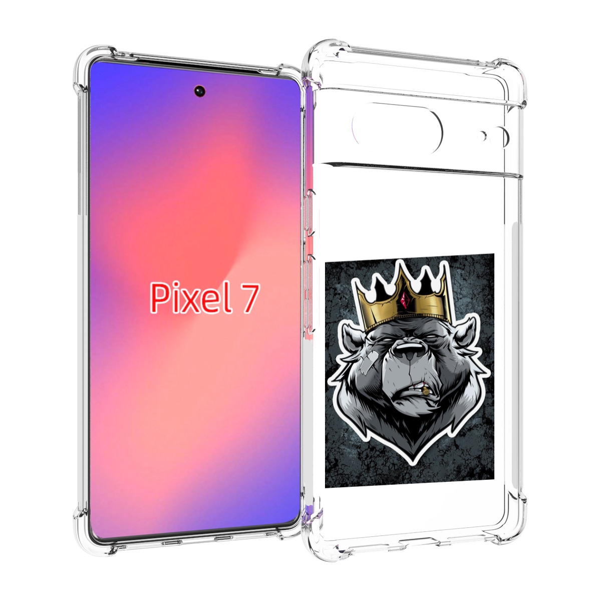 

Чехол Mypads Медведь С Короной Для Google Pixel 7, Прозрачный, Tocco