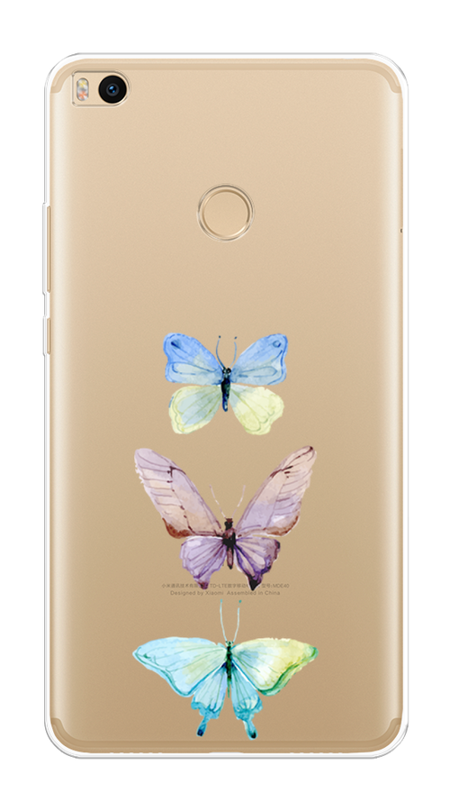 

Чехол на Xiaomi Mi Max 2 "Акварельные бабочки", Бирюзовый;розовый, 32150-1