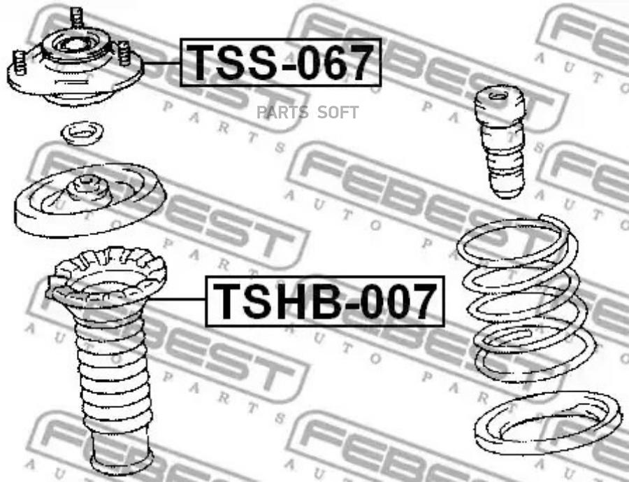 

Опора амортизационной стойки | перед прав/лев | FEBEST TSS067