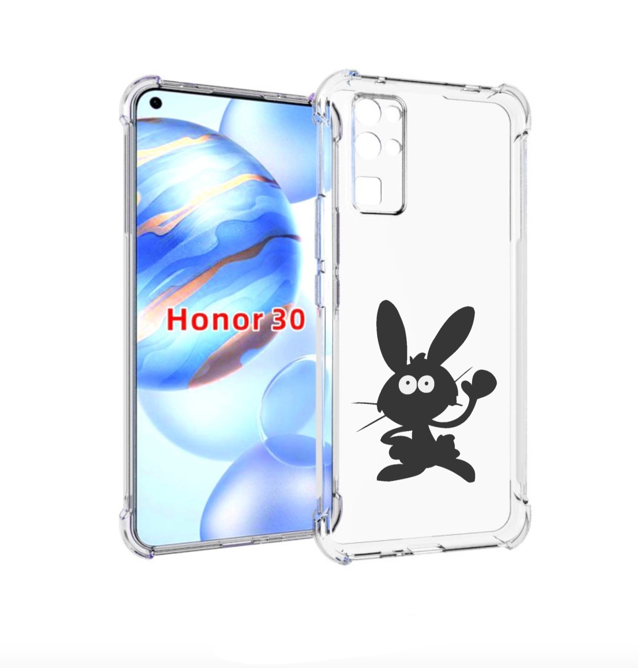 Чехол бампер MyPads Заяц для Honor 30 (BMH-AN10) противоударный