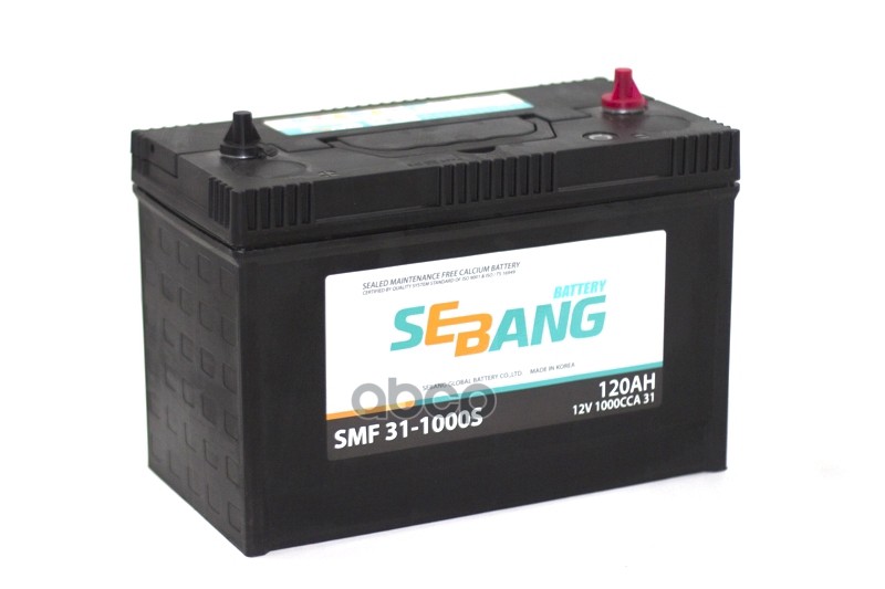 Аккумулятор Sebang Smf 120 А/Ч Прямая L+ 330x173x240 En1 000 А SEBANG арт. SMF311000S