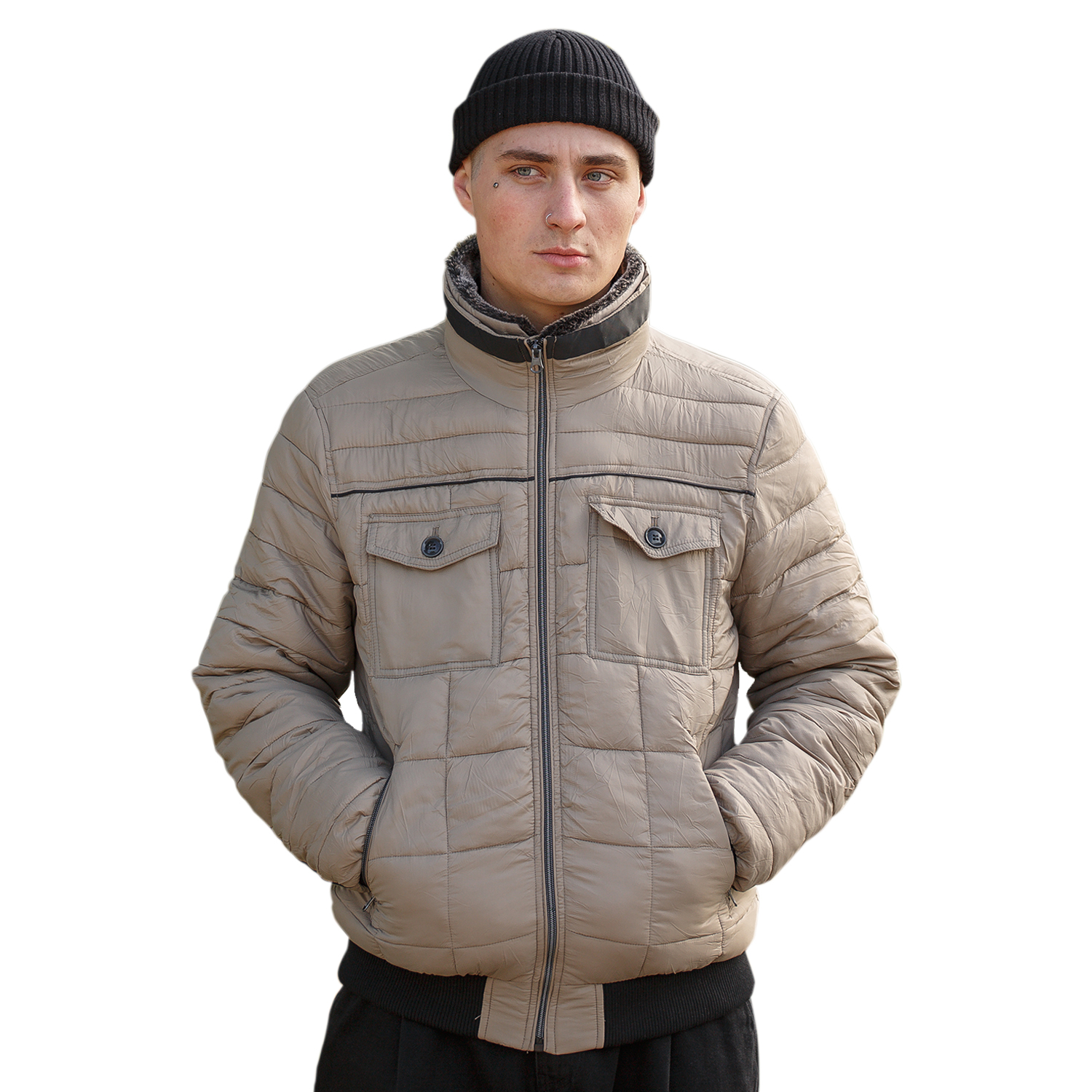 

Куртка мужская MOAV MV-COAT-07-M серая M, Бежевый, MV-COAT-2