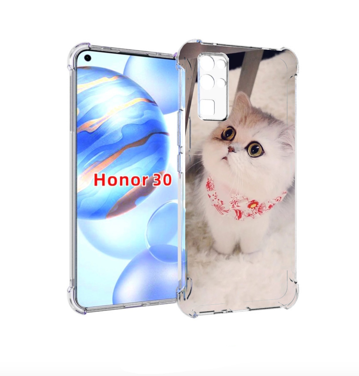 

Чехол бампер MyPads Котеночек женский для Honor 30 (BMH-AN10) пр, Прозрачный, Tocco