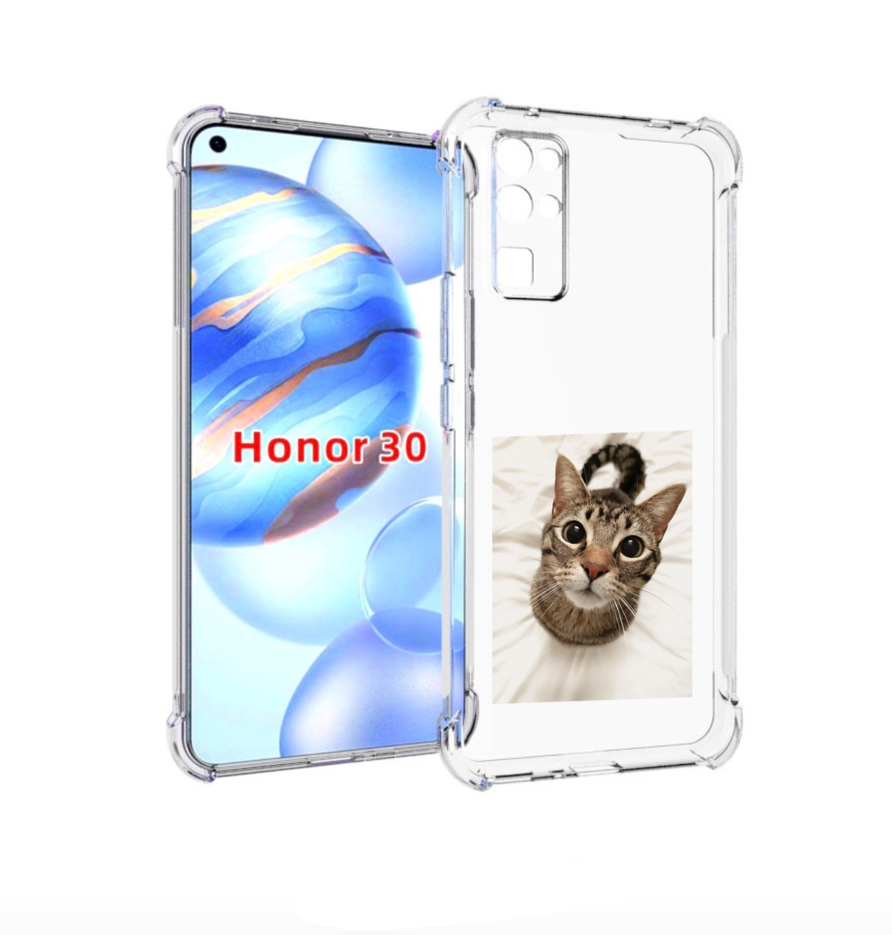 

Чехол бампер MyPads Котик для Honor 30 (BMH-AN10) противоударный, Прозрачный, Tocco