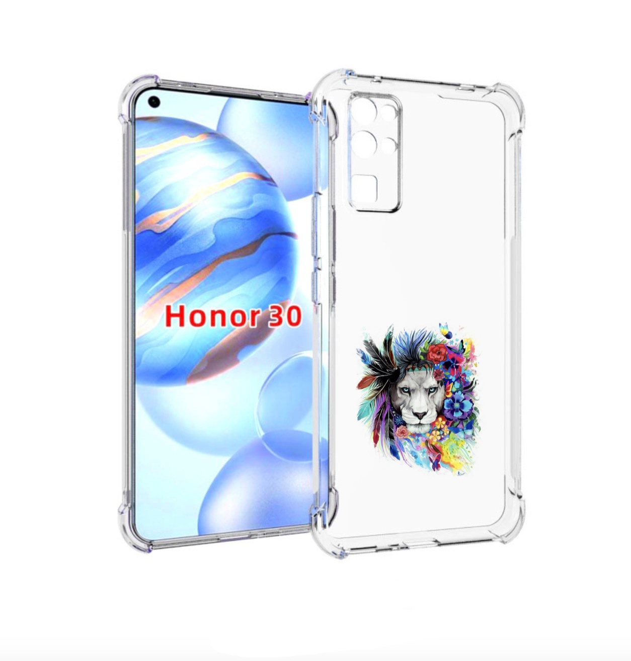 Чехол бампер MyPads Лев 2 для Honor 30 (BMH-AN10) противоударный