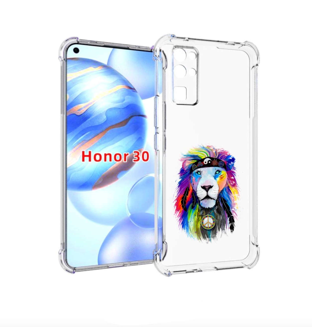 Чехол бампер MyPads Лев 3 для Honor 30 (BMH-AN10) противоударный