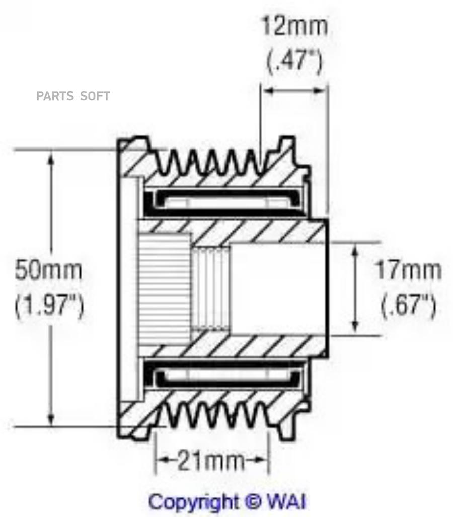 

Шкив Генератора Mercedes WAI арт. 24-91264