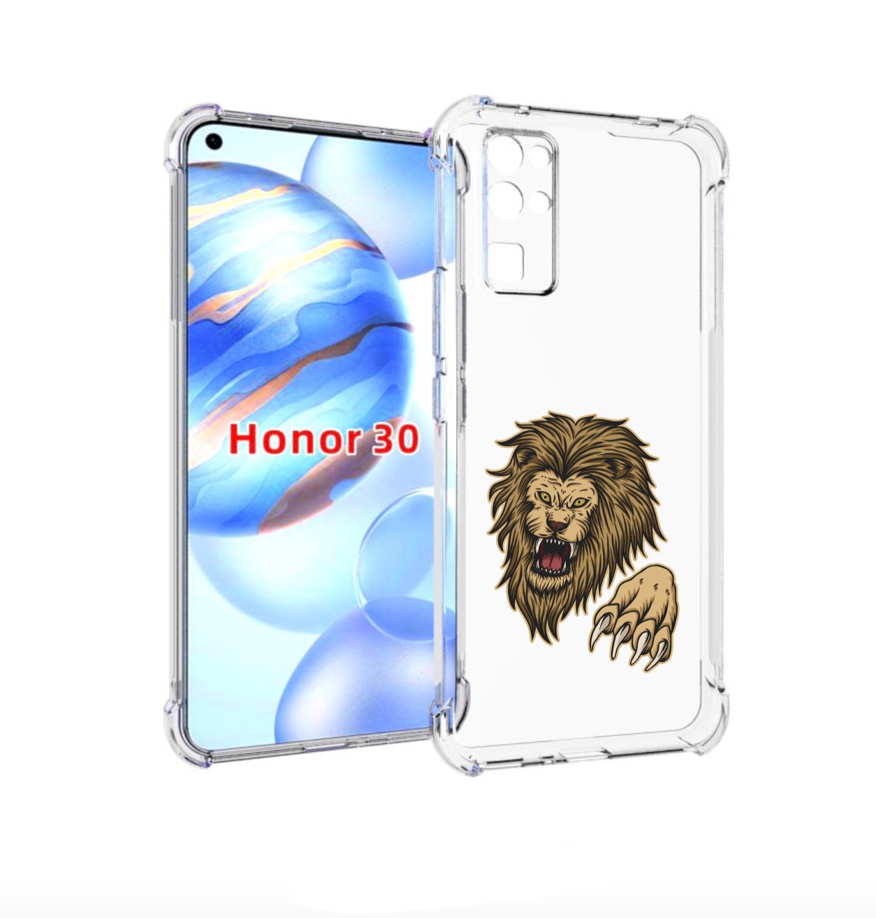 

Чехол бампер MyPads Лев-завоеватель мужской для Honor 30 (BMH-AN, Прозрачный, Tocco