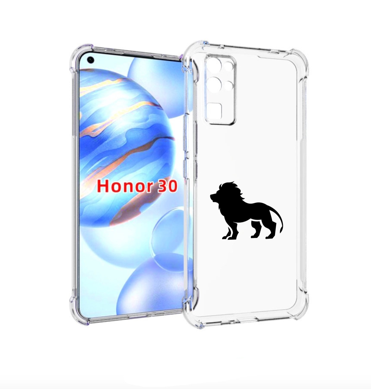 Чехол бампер MyPads Лев для Honor 30 (BMH-AN10) противоударный