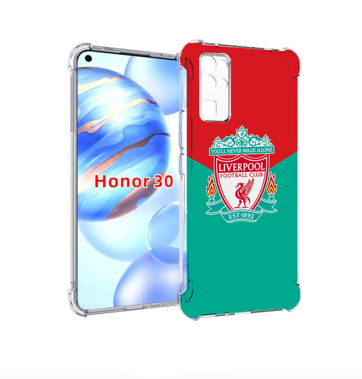 

Чехол бампер MyPads Ливерпуль мужской для Honor 30 (BMH-AN10) пр, Прозрачный, Tocco