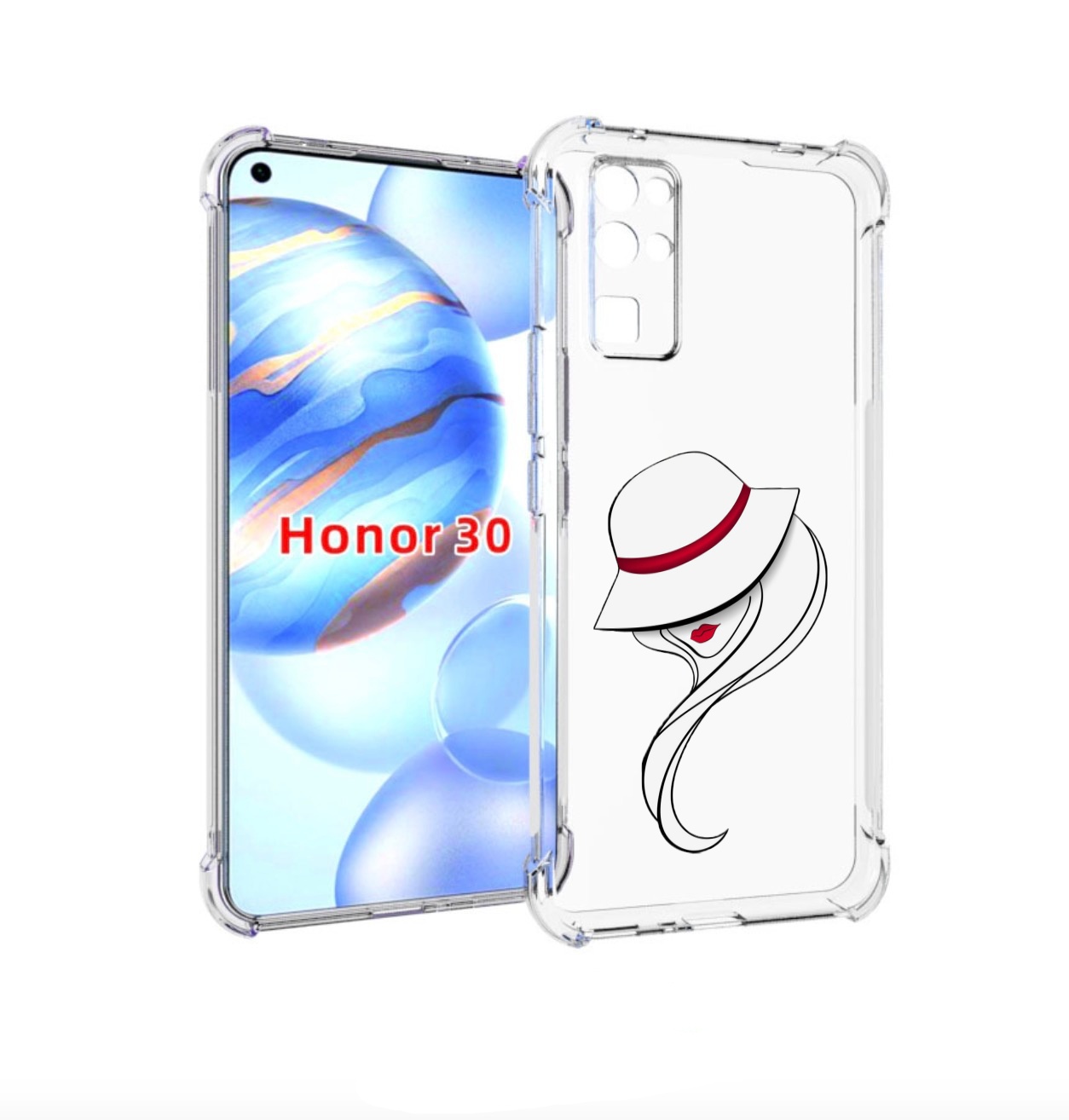 

Чехол бампер MyPads Лого женский для Honor 30 (BMH-AN10) противо, Прозрачный, Tocco
