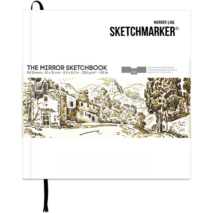 фото Sketchmarker скетчбук `the mirror` sketchmarker & pushkinskiy 220г/м2 21х21см, 50л., белая