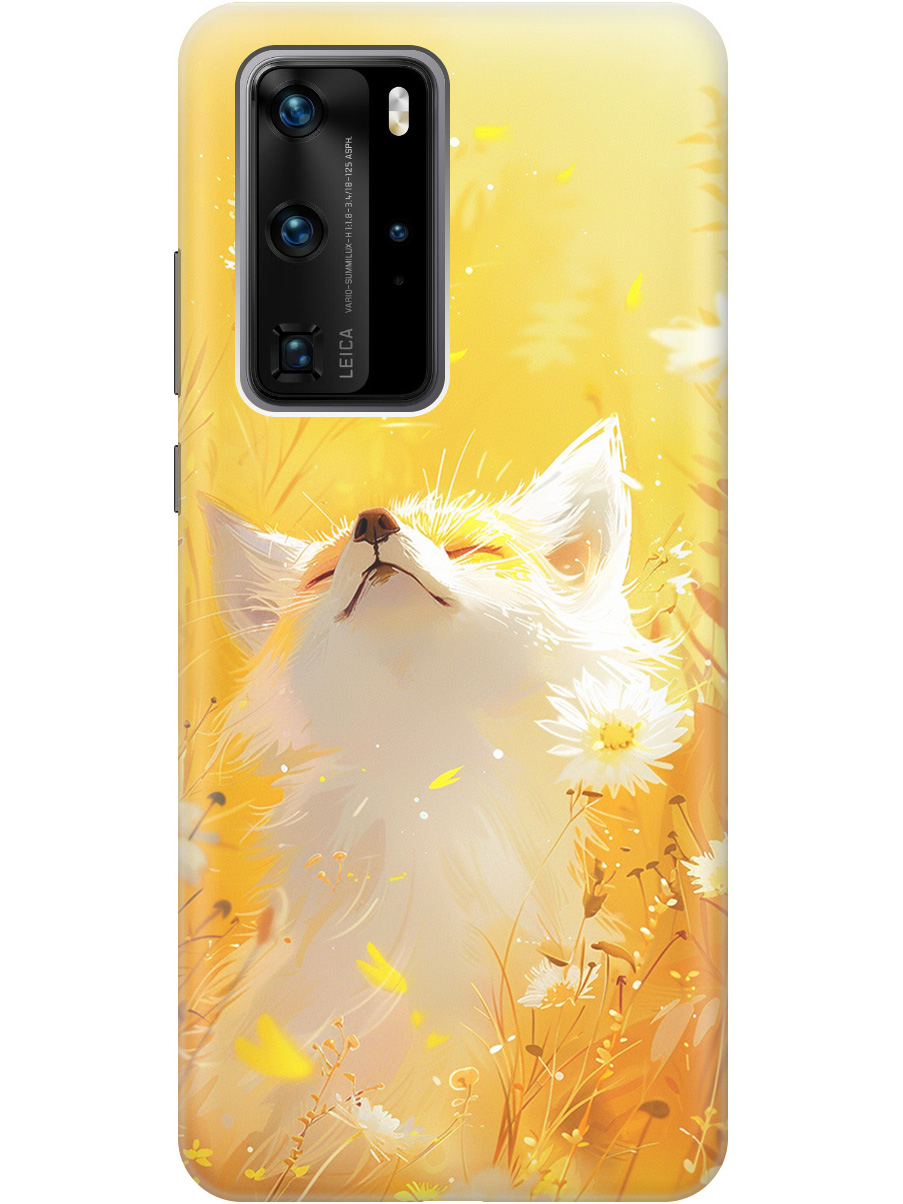 

Силиконовый чехол на Huawei P40 Pro с принтом "Лиса в цветах", Прозрачный;белый;желтый;оранжевый, 722839211