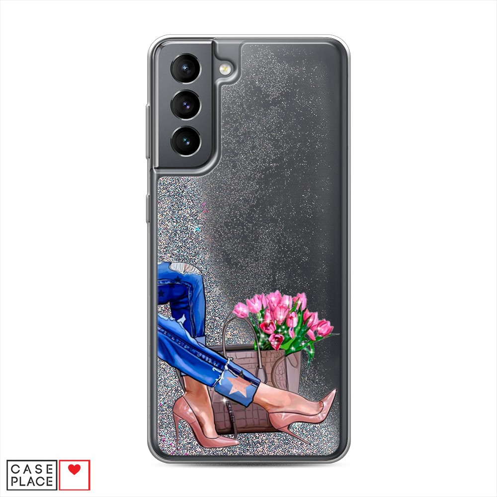 фото Жидкий чехол с блестками "звездный единорог" на samsung galaxy s20 awog