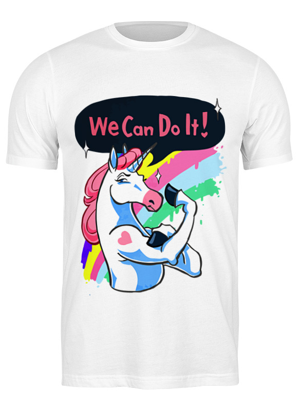

Футболка мужская Printio We can do it! (unicorn) 0785733 белая L, Белый, We can do it! (unicorn) 0785733