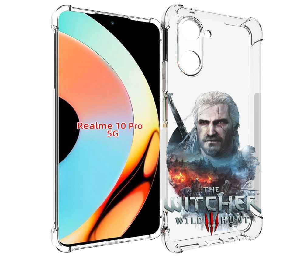 

Чехол бампер MyPads Ведьмак для Realme 10 Pro противоударный, Прозрачный, Tocco
