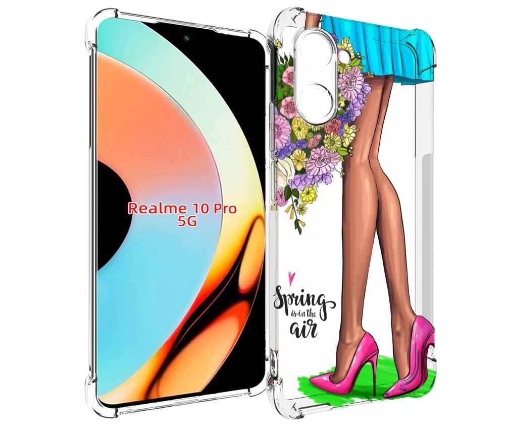 

Чехол бампер MyPads Весна-в-воздухе женский для Realme 10 Pro пр..., Прозрачный, Tocco