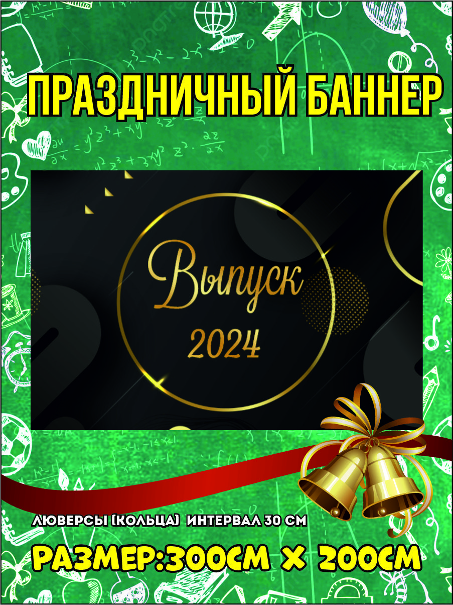 Фон NoBrand Выпускной 2024 200х300см 600015929022 черный