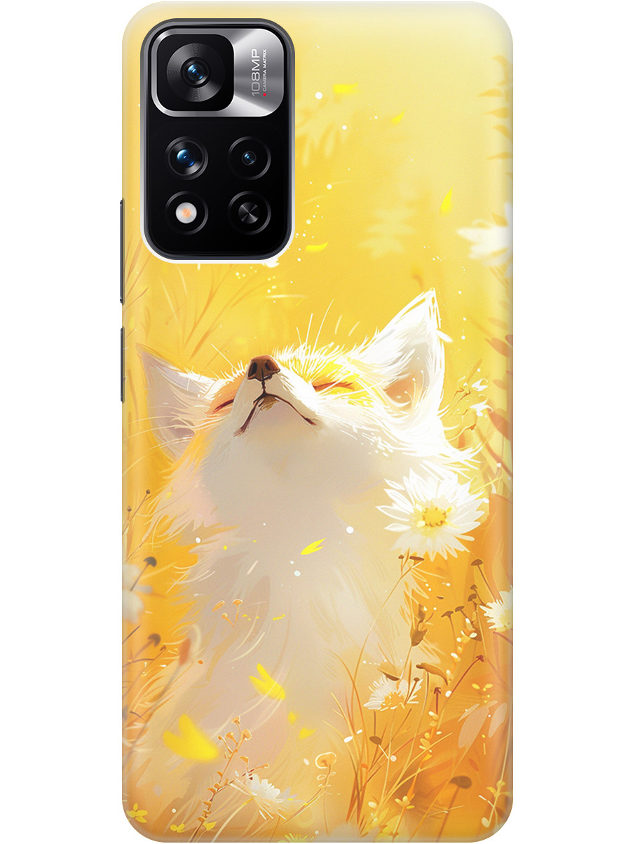 

Силиконовый чехол на Xiaomi Redmi Note 11 Pro+ 5G, Xiaomi 11i с принтом "Лиса в цветах", Прозрачный;белый;желтый;оранжевый, 741736411