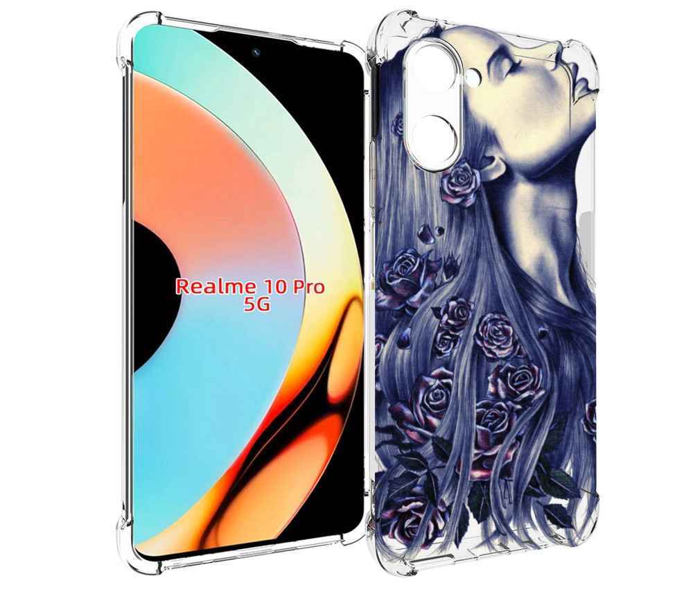 

Чехол бампер MyPads Девушка с розами женский для Realme 10 Pro п..., Прозрачный, Tocco