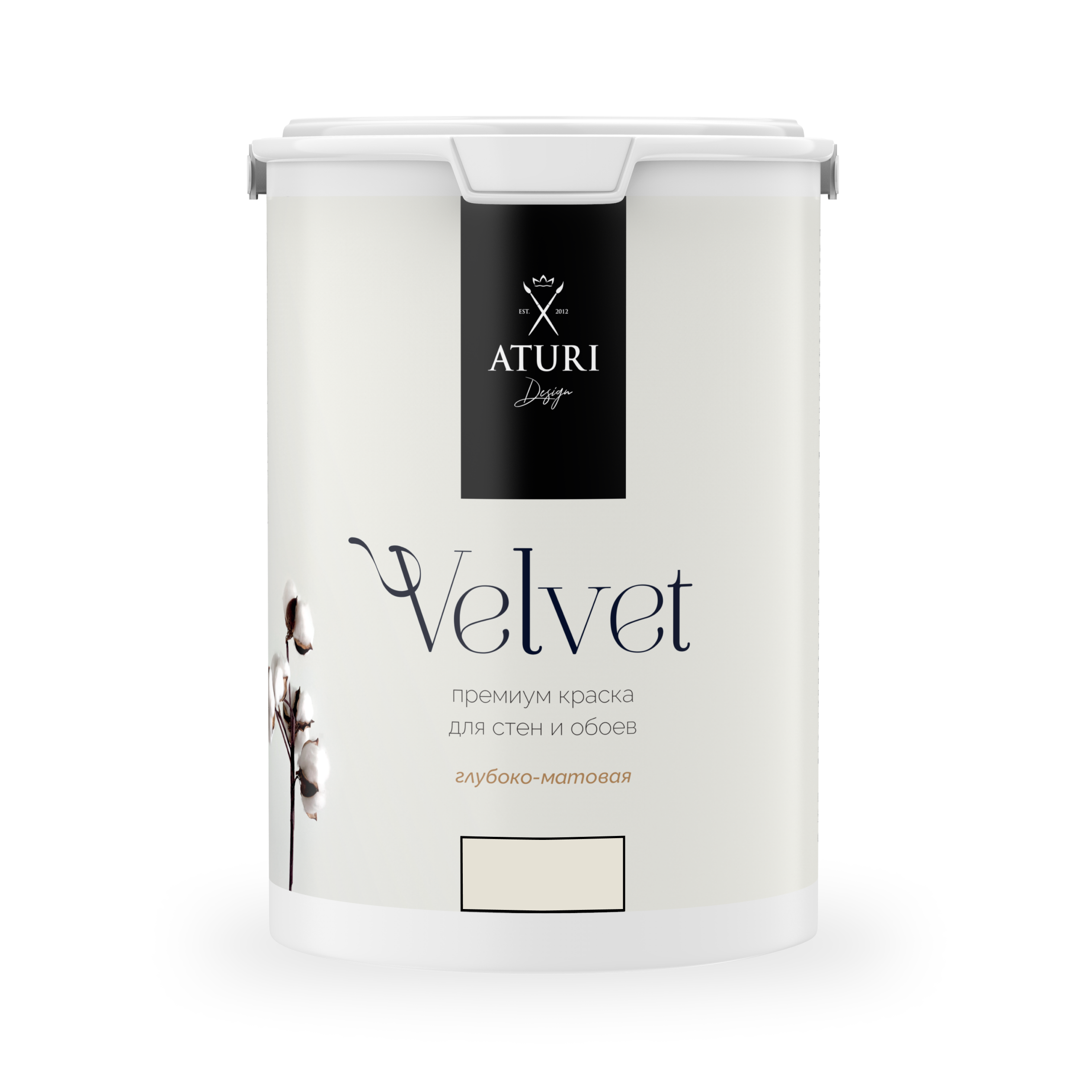 Краска Aturi Design Mia интерьерная, для стен, моющаяся; Цвет: Ванильный мусс, 7,2 кг