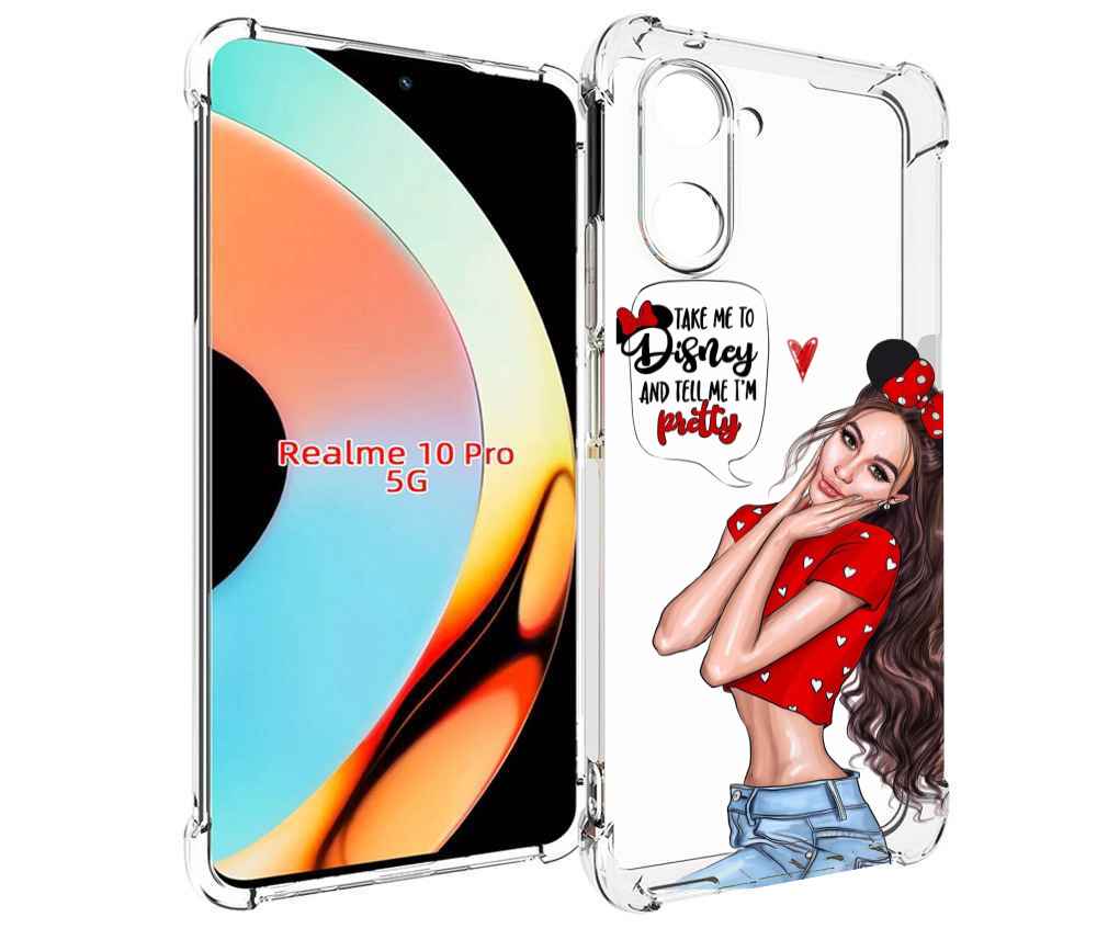 

Чехол бампер MyPads Девушка-Мини женский для Realme 10 Pro проти..., Прозрачный, Tocco