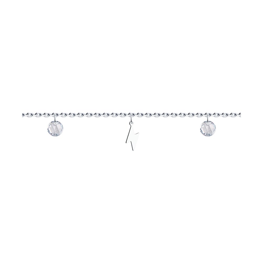 

Браслет из серебра р. 21 SOKOLOV 94051077-91, фианит, 94051077-91