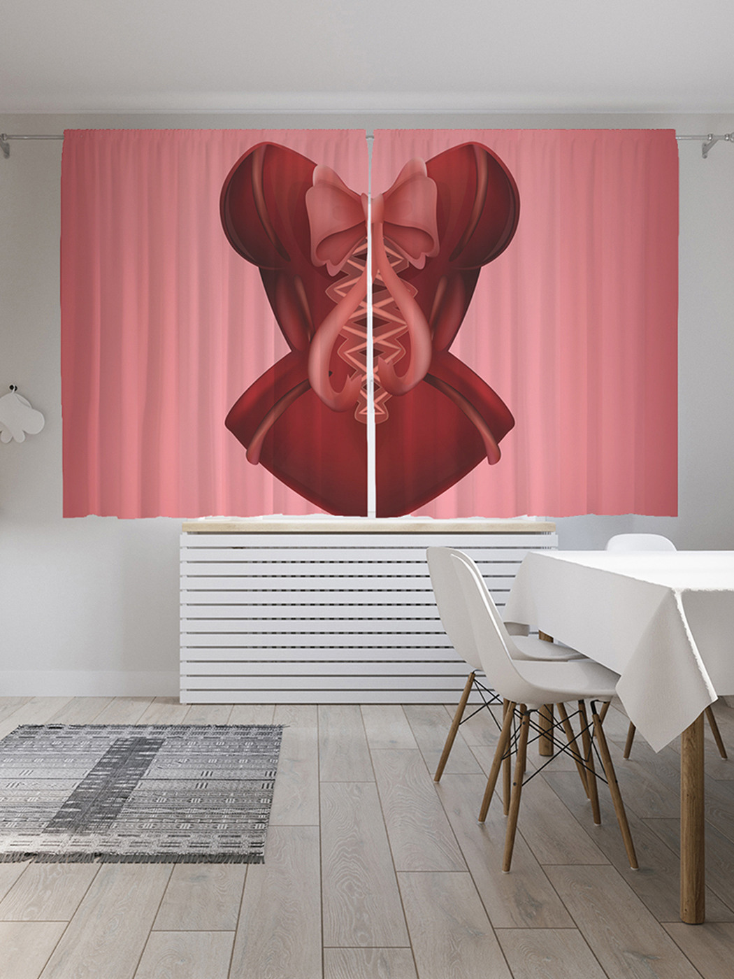 

Шторы с фотопечатью JoyArty "Соблазнительный корсет" из сатена, 290х180 см