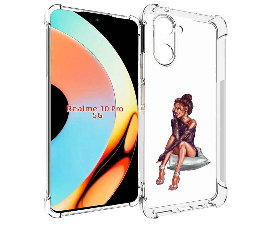 

Чехол бампер MyPads Девушка-на-подушке женский для Realme 10 Pro..., Прозрачный, Tocco