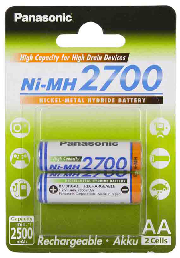 

Батарейка Panasonic типа AA 2700 2BP(BK-3HGAE/2BE), типа AA 2700 2BP(BK-3HGAE/2BE)