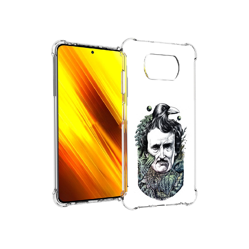 

Чехол MyPads Tocco для Xiaomi Poco X3 Эдгар Аллан с вороном (PT154881.262.203), Прозрачный, Tocco